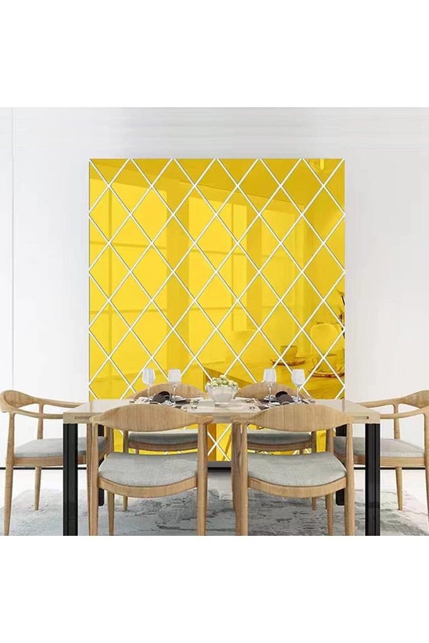 SSyang Pack of 17 Self-Adhesive Diamond Mirror Wall Stickers - Removable Acrylic Decor for Home