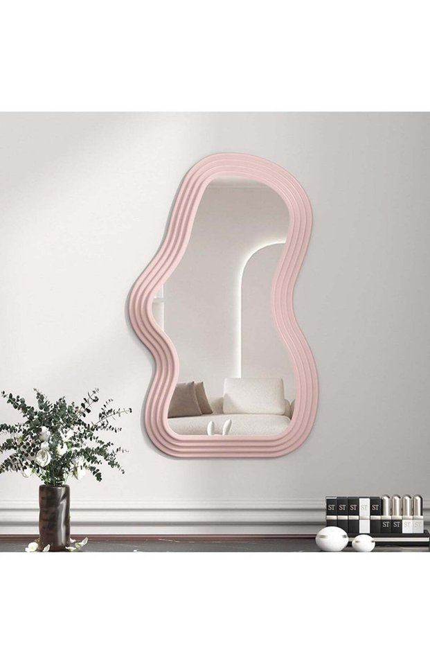 Asymmetrical Wall-Mounted Mirror, Creative Unique Decorative Mirrors, Funky Wavy Mirror 40x26 cm Ir