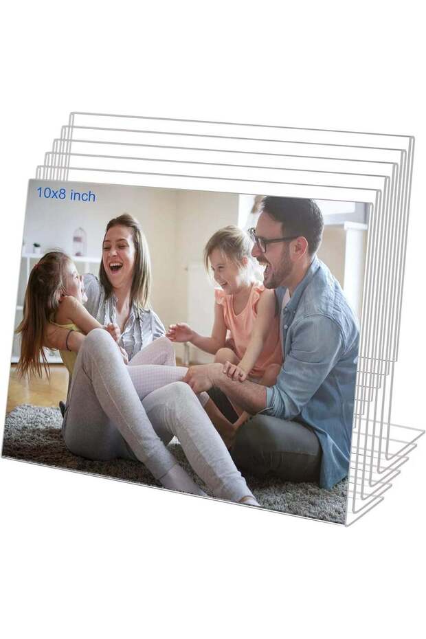 8x10 Acrylic Picture Frames, Set of 6 Clear Acrylic Frameless Display Holders