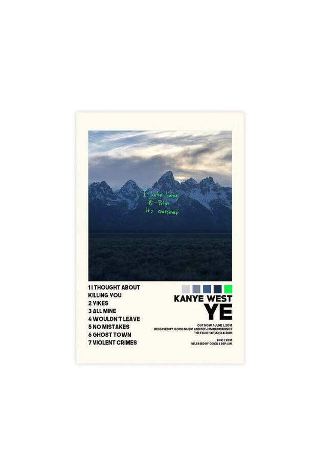 ALAYRA Kanye Posters YE Album Cover Canvas Poster Cool Wall Decor Art Print Posters for Room Aesthe