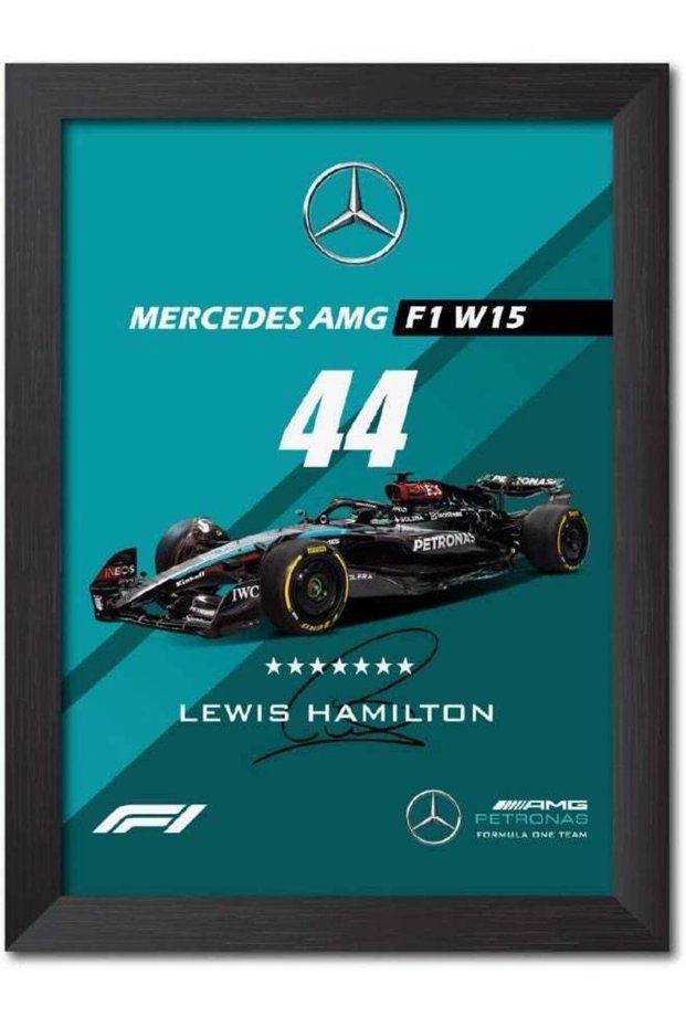 TenorArts Lewis Hamilton F1 Poster Mercedes W15 Formula One Photo Frame Painting with Matt Finish B