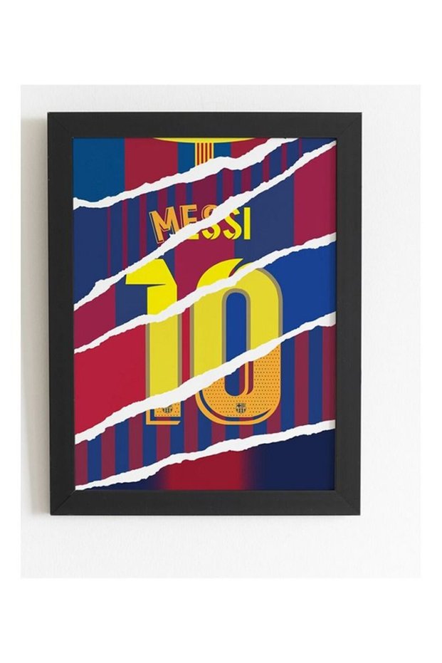 Leo Messi #10 Collection Shirts , Fc Barcelona Poster With Frame 30x40 cm