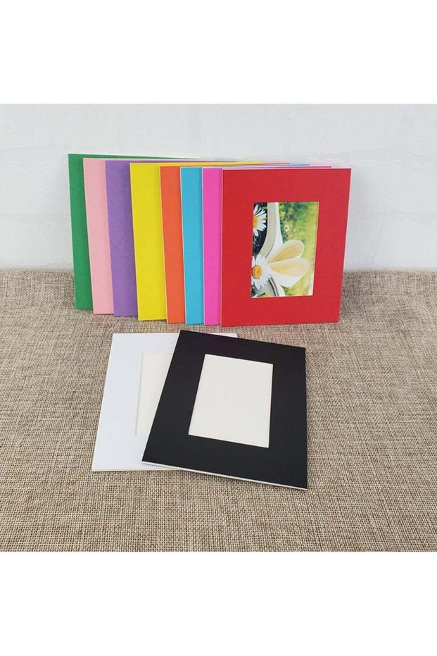 Cardboard Photo Frame 10 Pack with Self Adhesive Tape Wall Decorative Picture Album (3.5 x 5 inch)