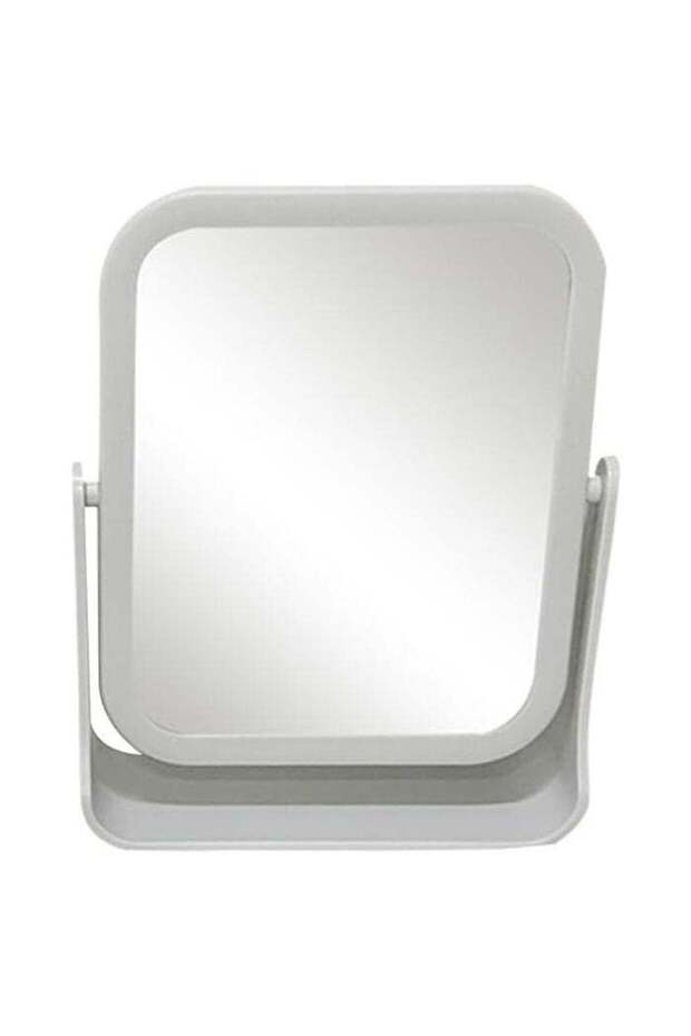 Square Mirror Stand | Gray | Portable Tabletop Makeup & Vanity Mirror for Daily Grooming