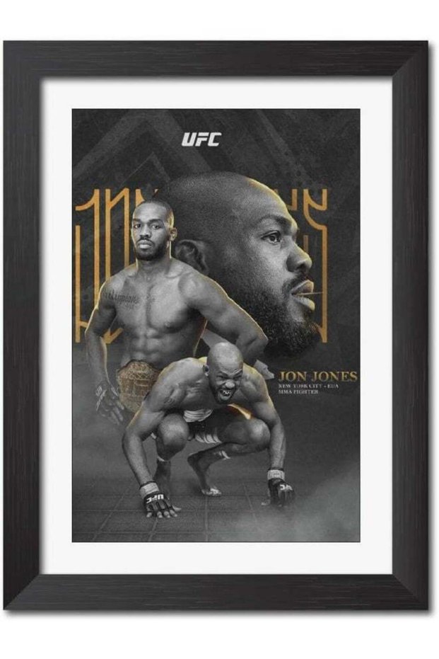 TenorArts Jon Jones UFC Superstar Poster Laminated Posters Framed Painting with Matt Finish Black F