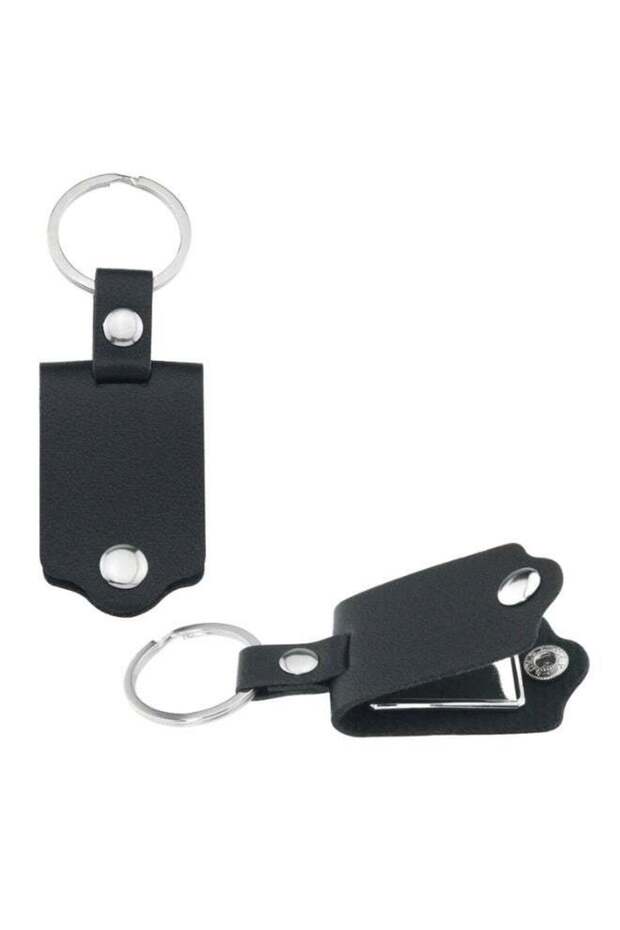2PCS Leather Photo Keychain Personalized Picture Calendar Keyring Engravable Text Tag Black PU Leat