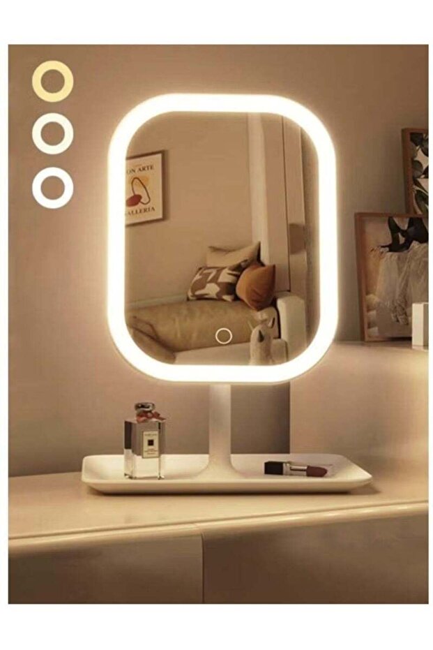 LED Makeup Mirror, Cosmetic Mirror with Light, 3 Lighting Modes, Touch Control, Portable and Foldab