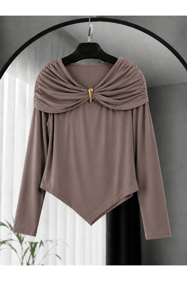 Vera Drapeli Long Sleeve Body - 4179 - Mink