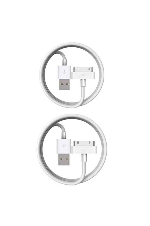 كابل USB أبيض بطول 2 متر لشحن سريع للآيفون - نقل البيانات (عبوة واحدة)