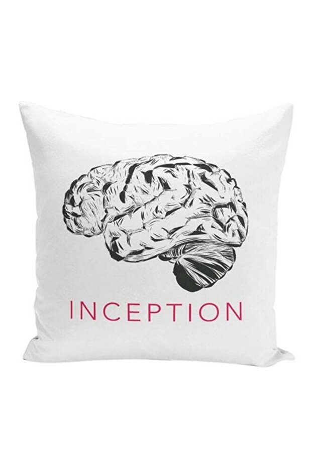 Movie Art Poster Inception Throw Pillow With Stuffing White/Black/Pink 16x16inch