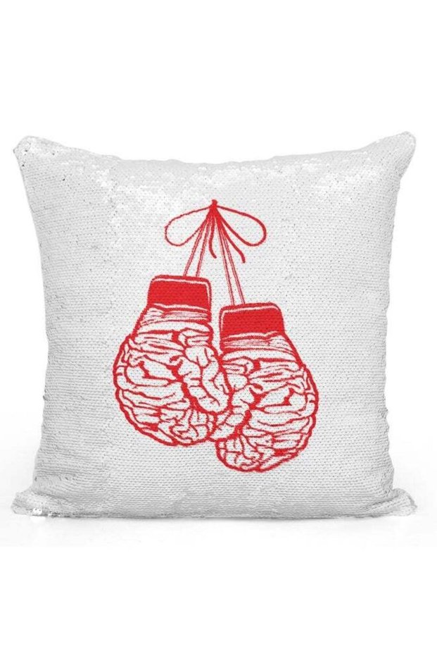 Decorative Boxing Gloves Printed Throw Pillow Multicolour