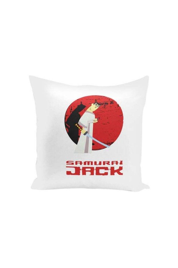 Samurai Jack Logo Printed Throw Pillow Multicolour 16x16inch