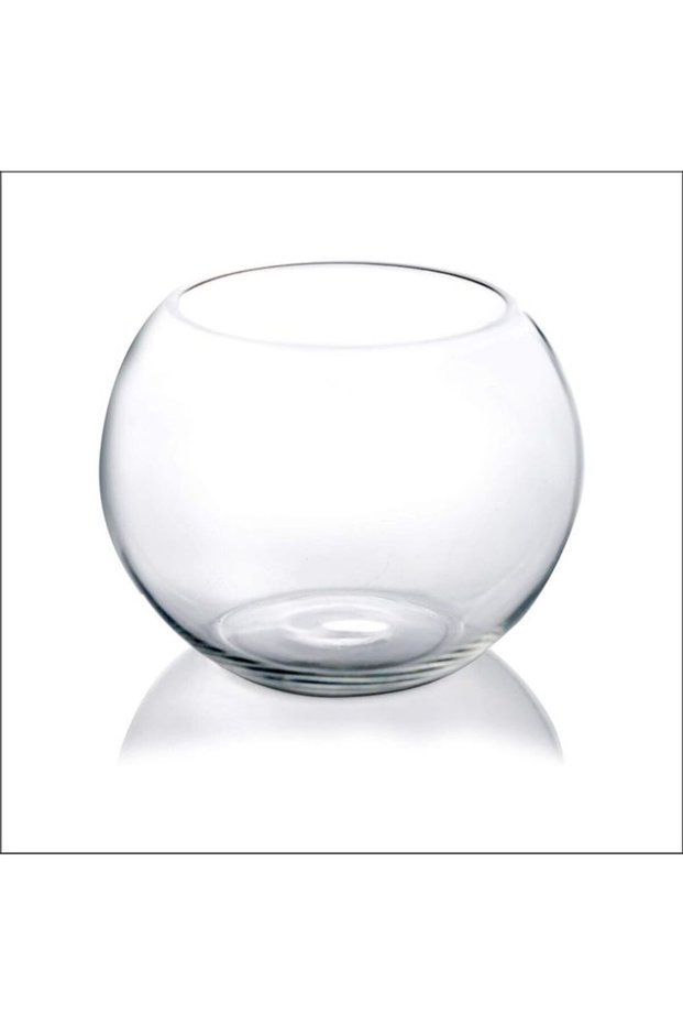 Decorative Round Bowl Vase Clear 20 x 20cm