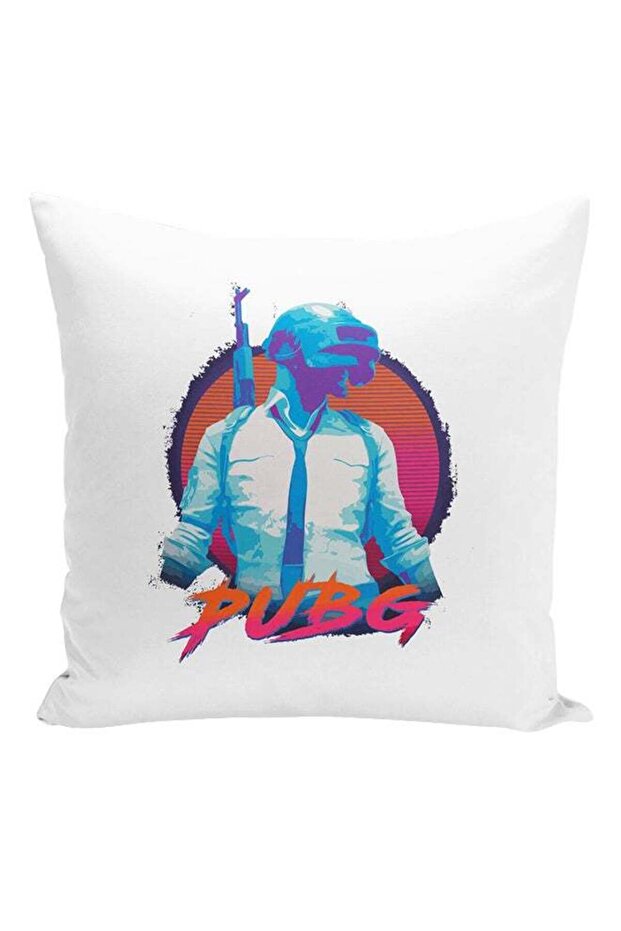 PUBG Galaxy Printed Cushion White/Blue/Orange 16x16inch