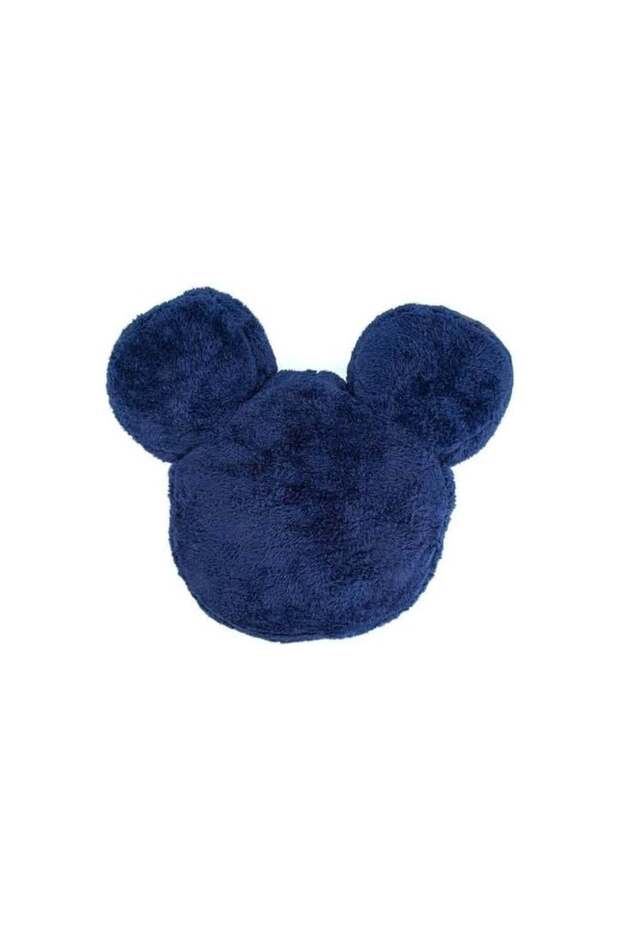 DAISO Mickey Icon Fluffy Cushion - Navy