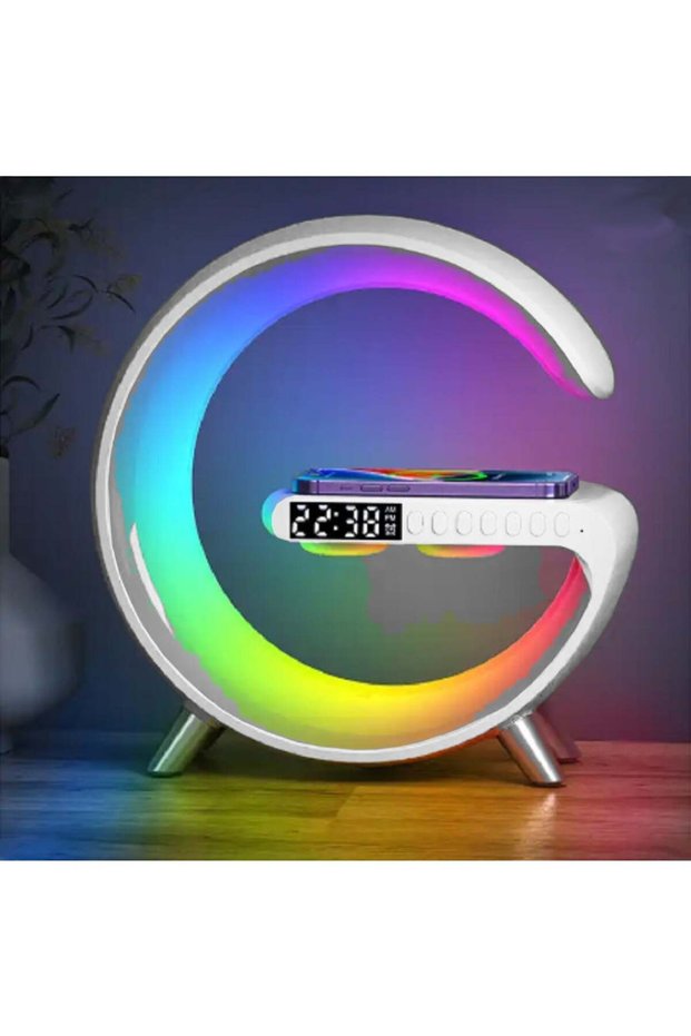 White Wireless Fast Charger LED Night Light Stand Digital G Alarm Clock (BT-3401)