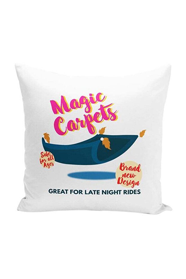 Aladdin And Jasmine Magic Carpet Decorative Throw Pillow White 16 x 16inch