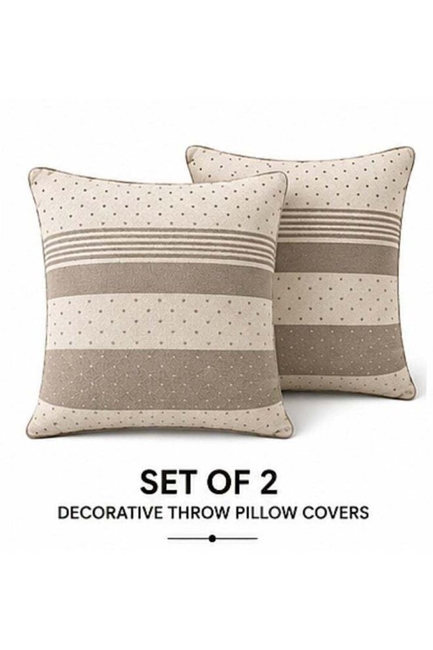 Lavish Touch Premium Set of 2 Decorative Throw Pillow Covers | US Quality 100% Cotton Knitted Cushi
