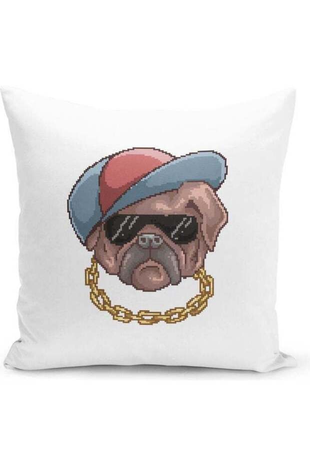 Pug Dog Design Decorative Pillow Multicolour