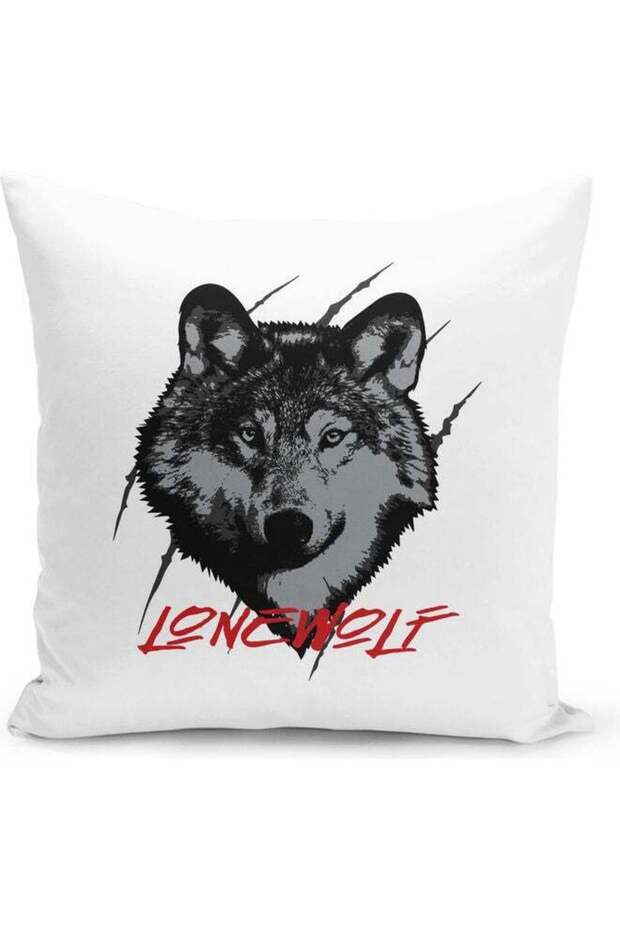 Lone Wolf Printed Decorative Pillow Multicolour