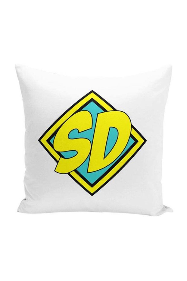 Scooby Doo Logo Throw Pillow With Stuffing Multicolour 16x16inch