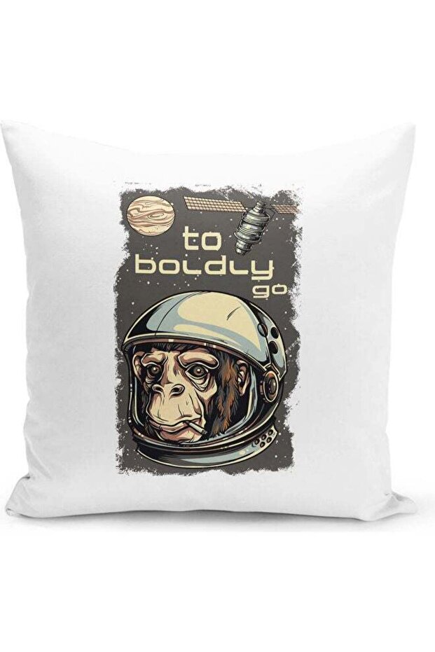 To Boldly Go Decorative Throw Pillow White