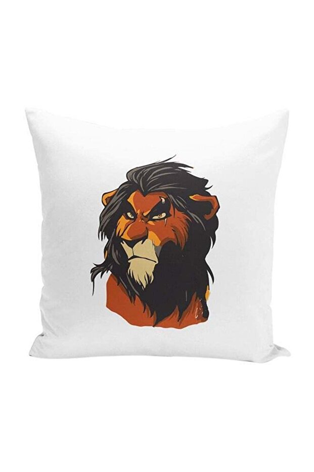 Mufasa Evil Decorative Throw Pillow White/Brown/Black 16 x 16inch