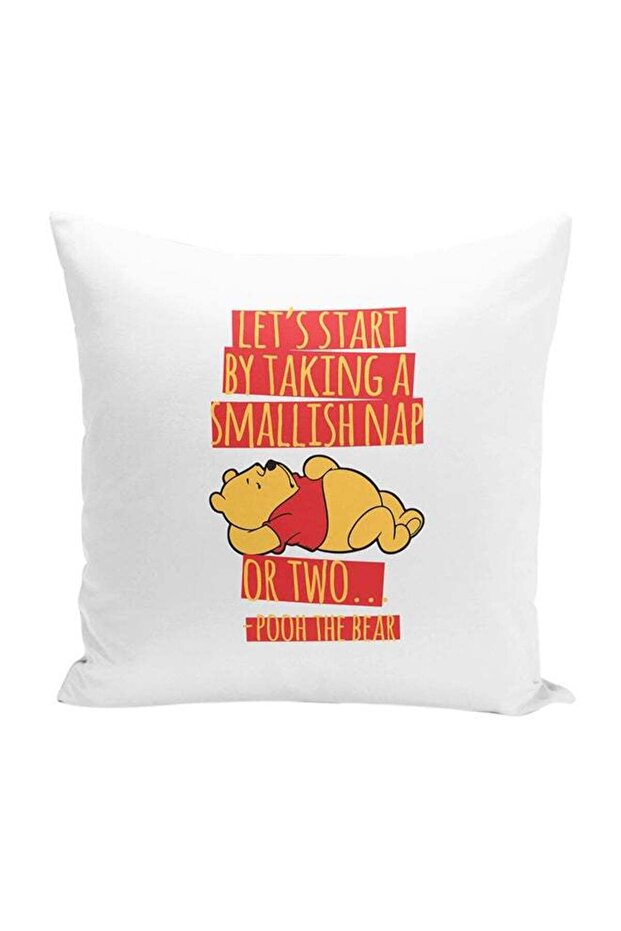 Pooh Nap Quote Decorative Throw Pillow White 16 x 16inch