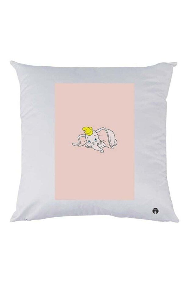 Elephant Printed Decorative Throw Pillow White/Pink/Yellow 30x30cm
