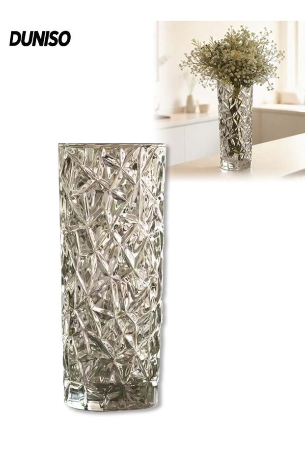 Glass Vase, Crystal Glass Vases,Clear Vase,Decorative Flower Vases,Weddings and Table Centerpieces,