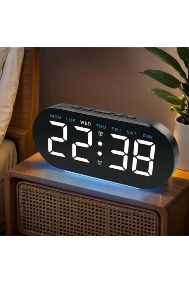 7.8'' Digital Alarm Clock,LED Digital Clock with Ambient Light, with Day/Date/Temperature / 12 / 24