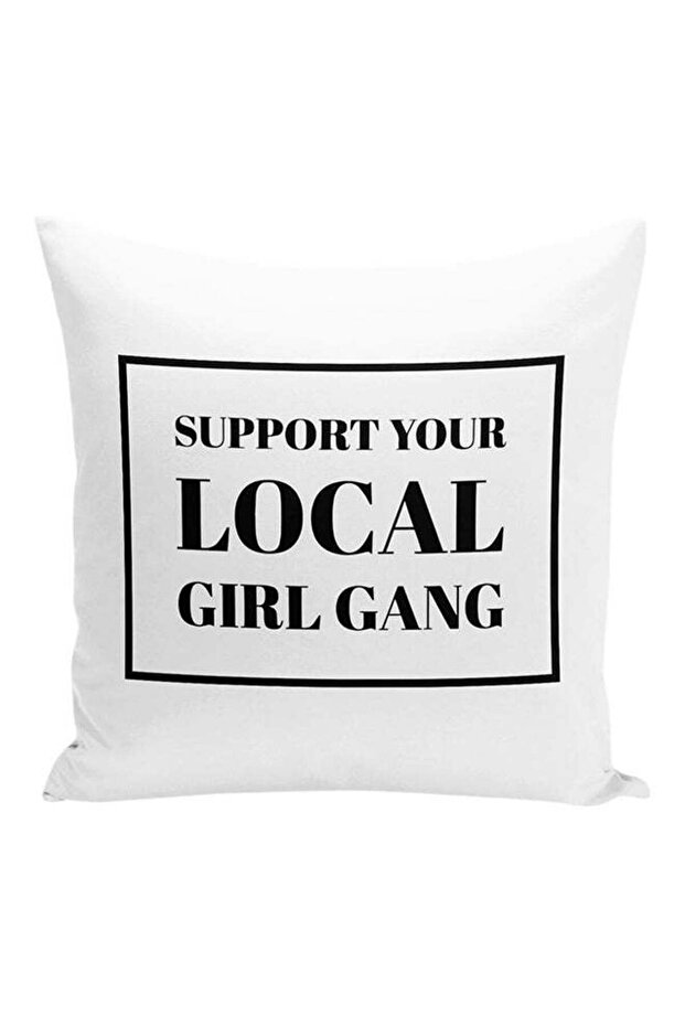 Printed Decorative Pillow White/Black 16x16inch