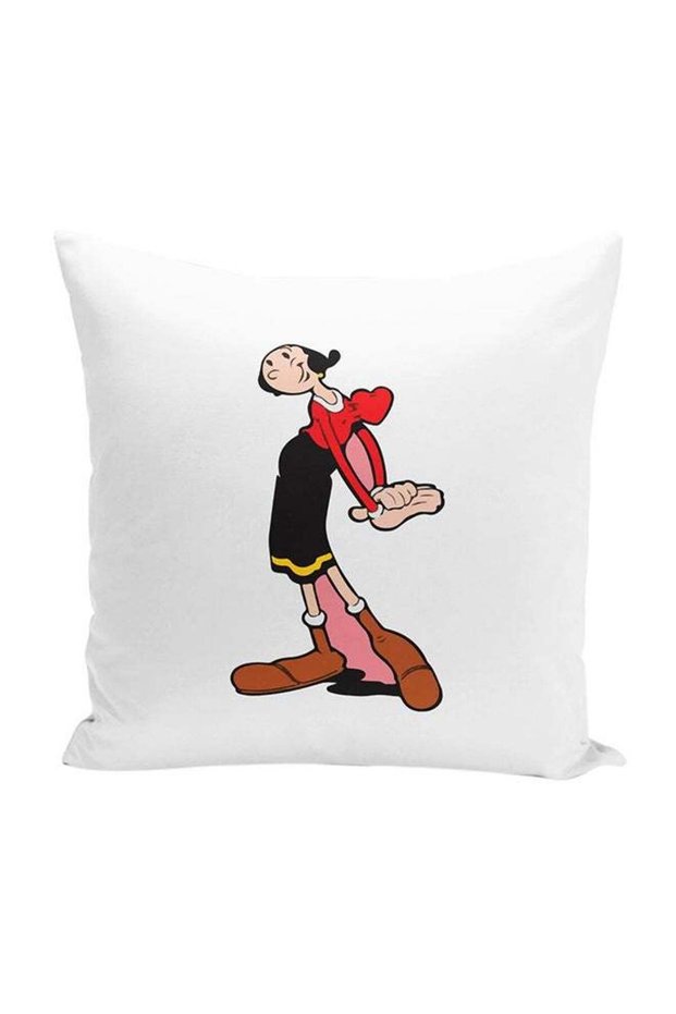 Olive From Popeye Throw Pillow With Stuffing Multicolour 16x16inch