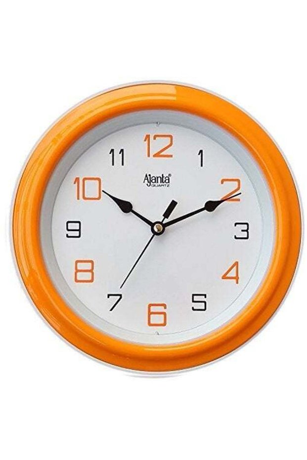Ajanta 2147 Abstract Round Motion Analog Wall Clock – Orange | Step Movement | Compact 20.5 cm | Ba