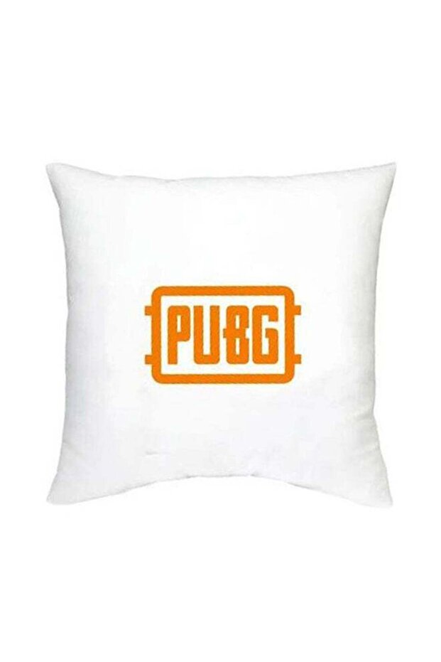 Pubg Printed Decorative Cushion White/Orange 16x16inch