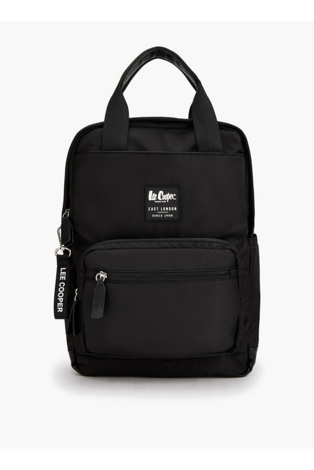 Solid Backpack with Zip Closure and Adjustable Strap - 34x12x40 cm
