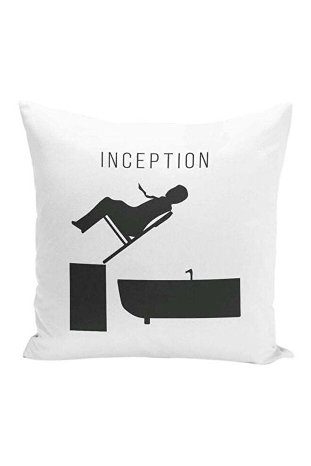 Printed Polyester Decorative Pillow White/Black 16x16inch
