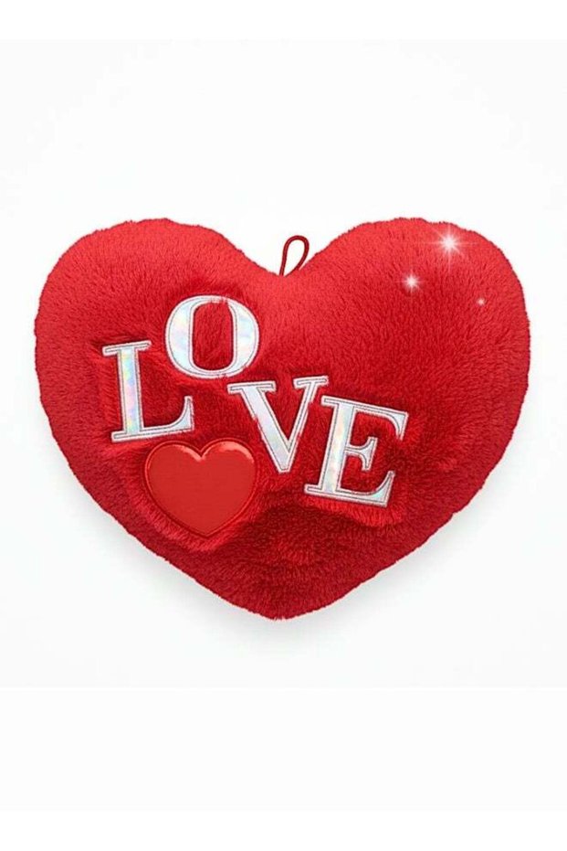 Red Heart Plush Pillow - Soft Decorative Throw Cushion for Valentine’s Day & Romantic Home Decor