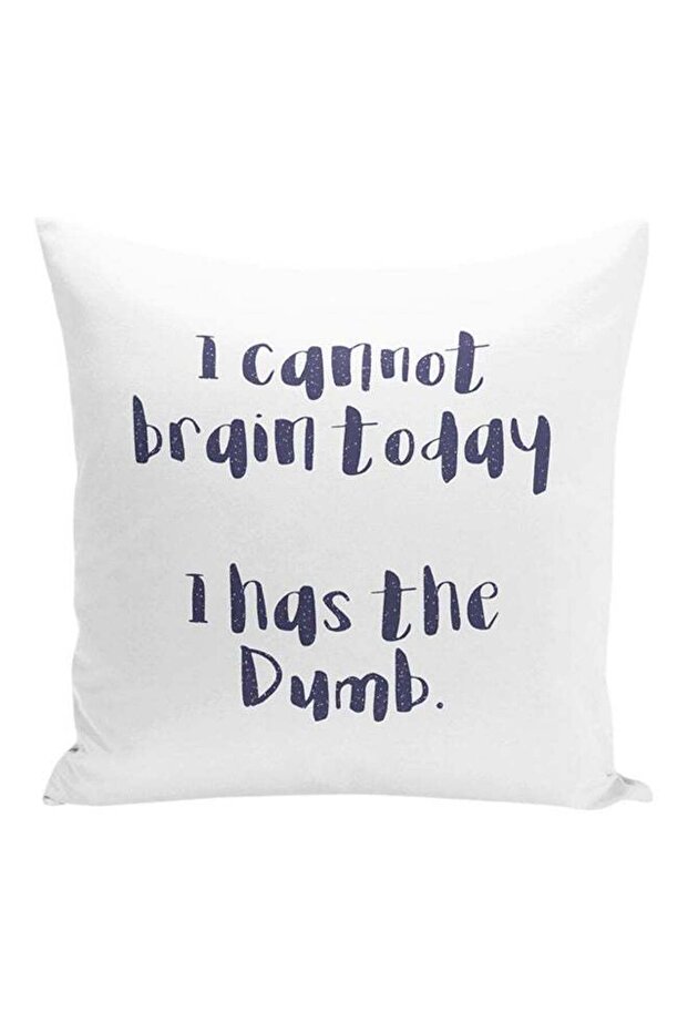 I Cannot Brain Today I Has The Dumb Decorative Pillow White/Grey 16x16inch