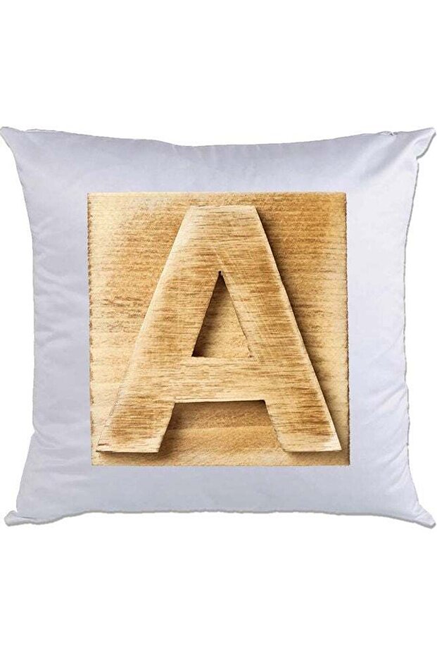 A-Printed Decorative Pillow White/Brown 40 x 40cm