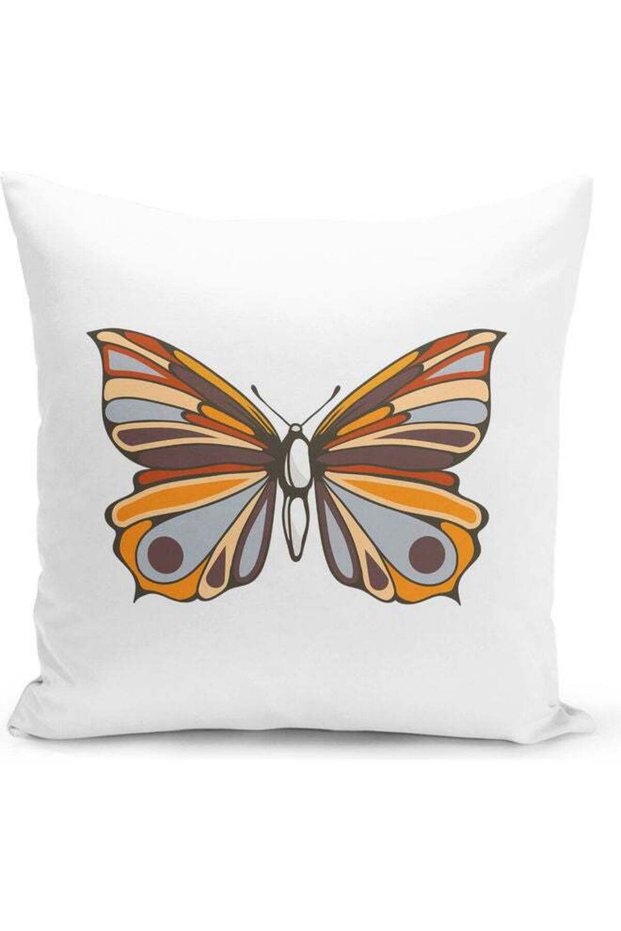 Butterfly Printed Decorative Pillow Multicolour