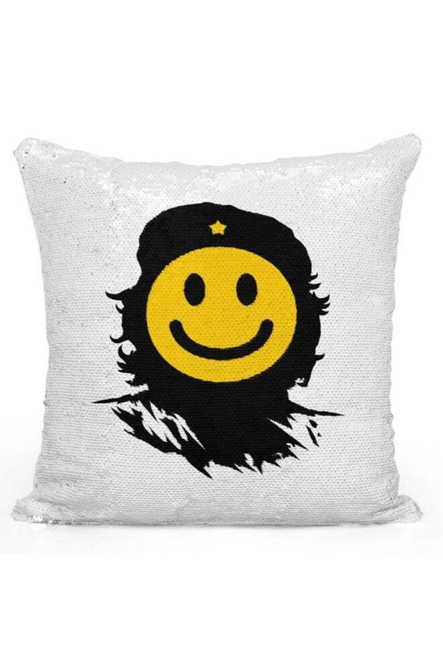 Decorative Smiley Printed Throw Pillow Multicolour