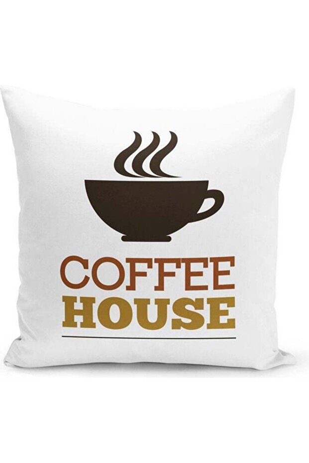 Coffee House Decorative Throw Pillow White/Black
