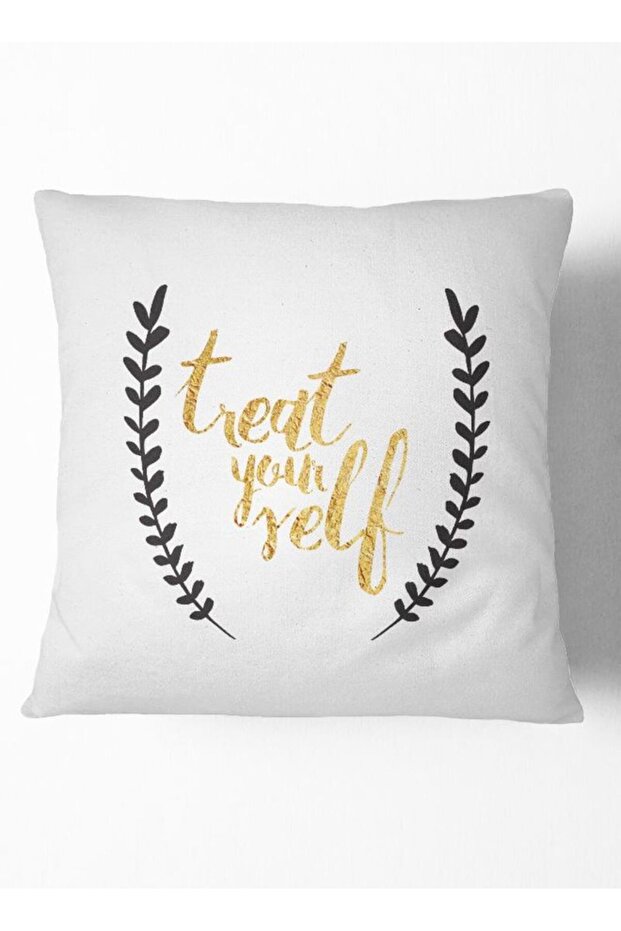 Treat Yourself Throw Pillow White 16 x 16inch