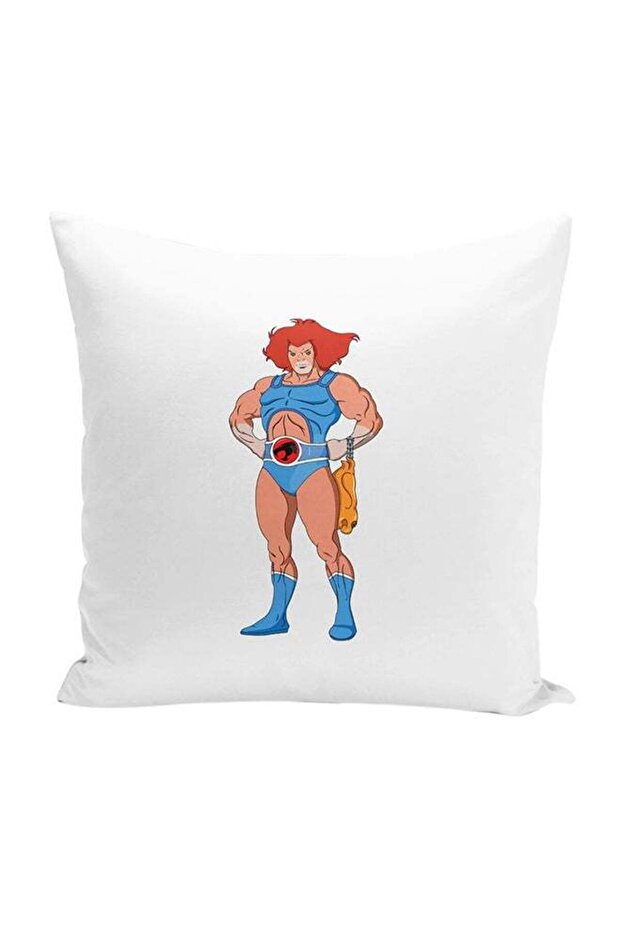 Thundr Cat Style Decorative Throw Pillow White/Blue/Orange 16 x 16inch