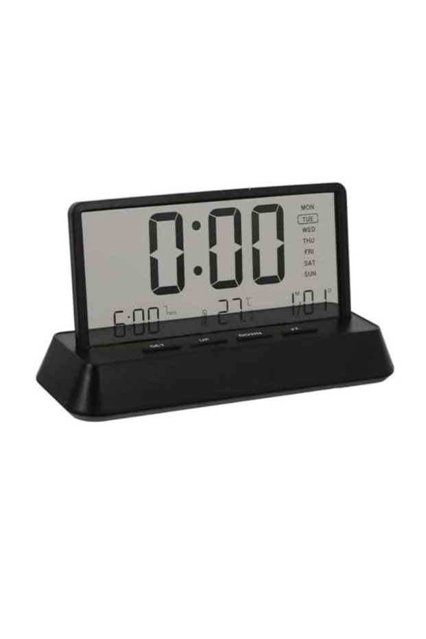 BAITIQUE Transparent LCD Digital Alarm Clock with 3 Alarms, Snooze, Temperature, Date & Week Displa