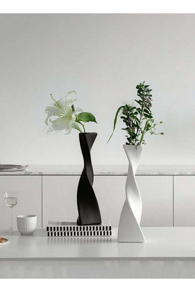 2Pcs Ceramic vase Set Small Flower vases for Decor,Modern Home Decor, Vases for Decor,Dried Flowers