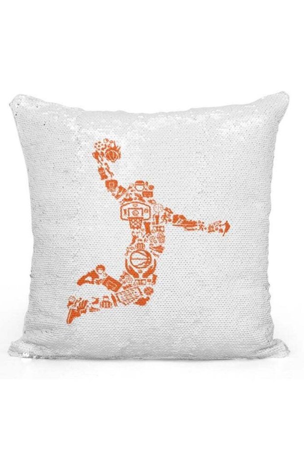 Decorative Basket Ball Printed Throw Pillow Multicolour
