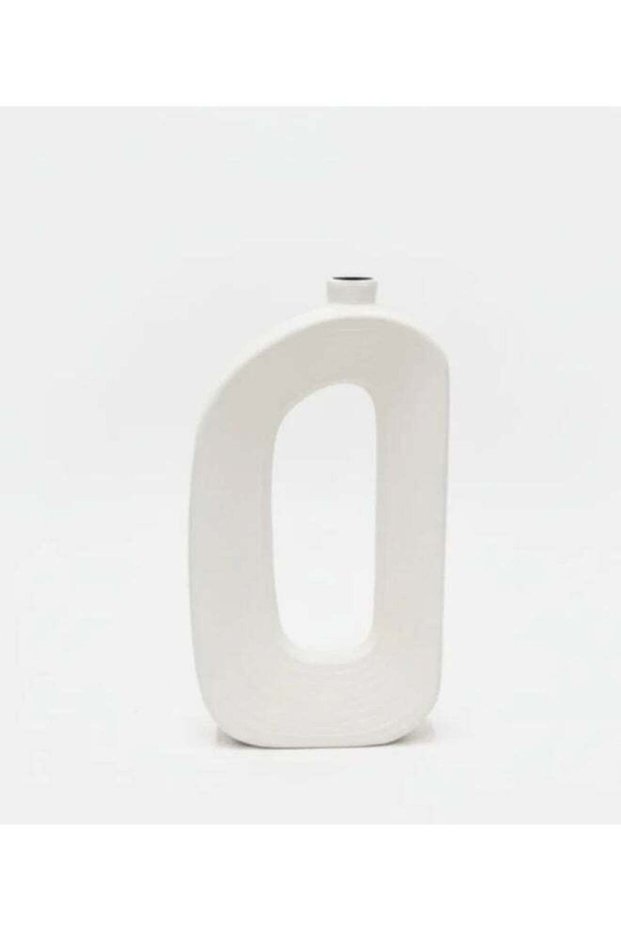 AKDC Large White Ceramic Decorative Vase – 30×16 cm