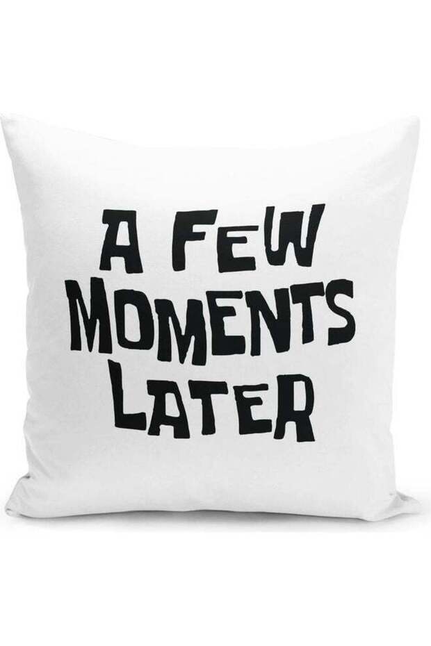 A Few Moments Later Printed Throw Pillow White/Black 16x16inch